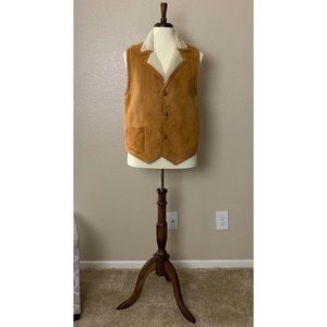 Vintage Suede Shearling Vest!